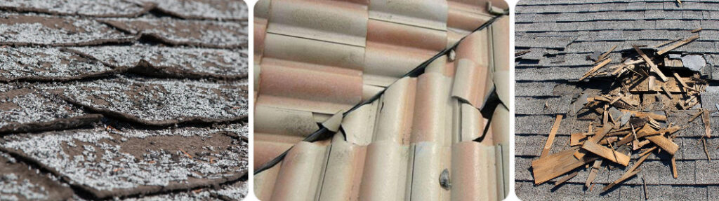 Cracked or Broken Shingles & Tiles (UV + Heat Damage)