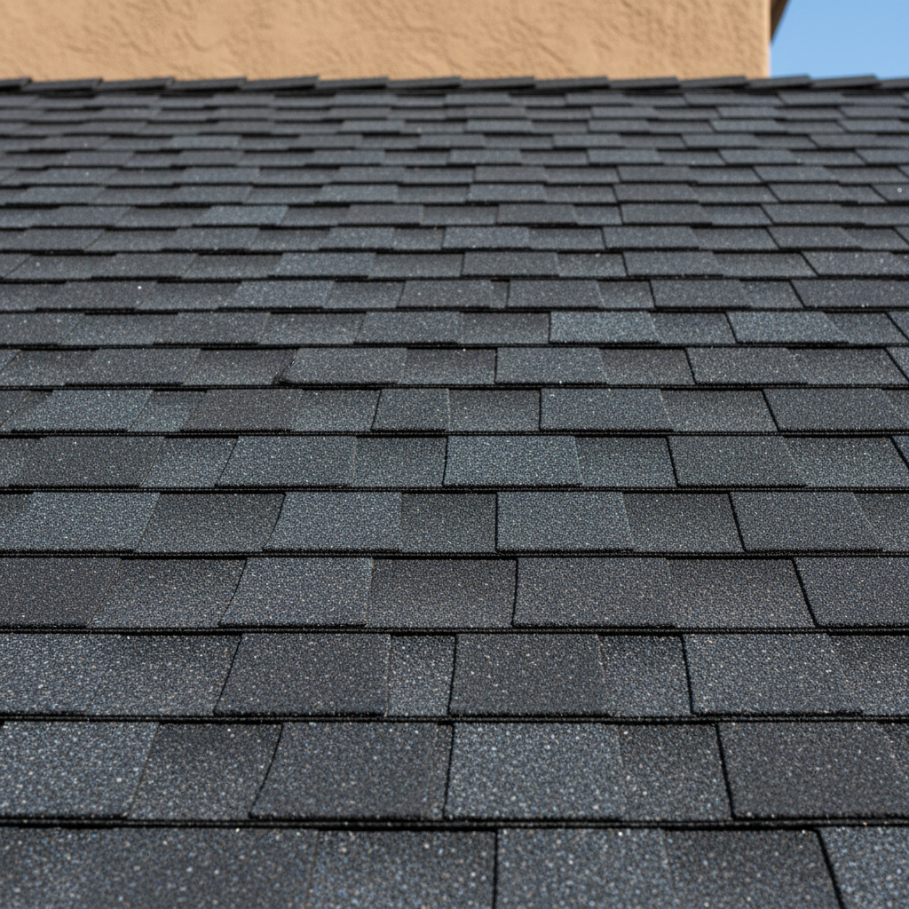 New energy-efficient roofing shingles installation showing quality materials used for storm damage roof replacement in Southern California