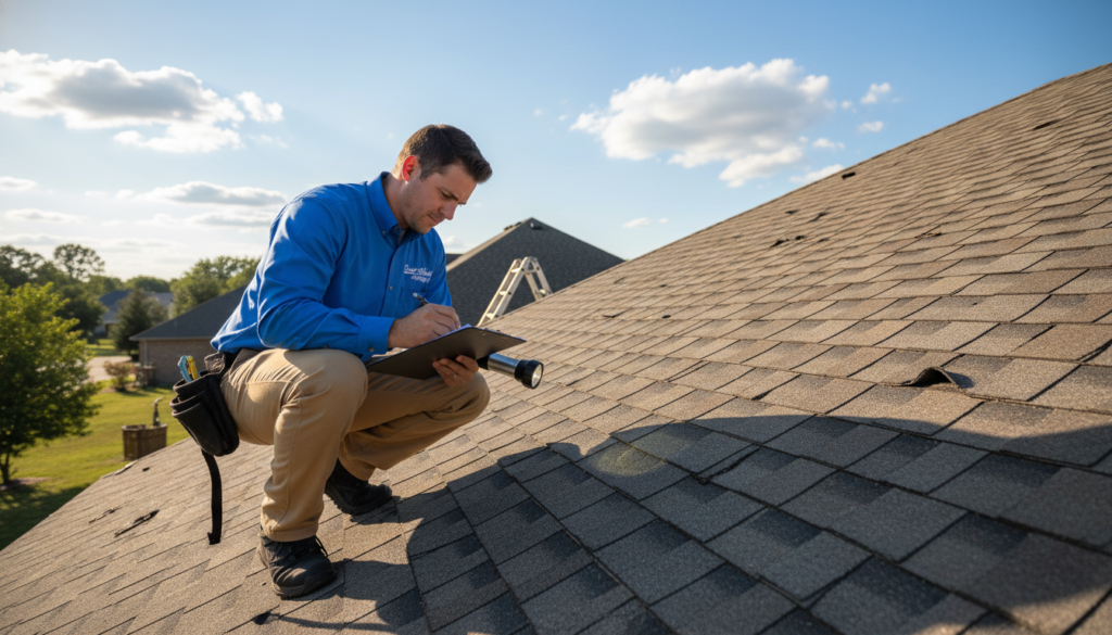 a homeowner calling a roofer to inspect the roof