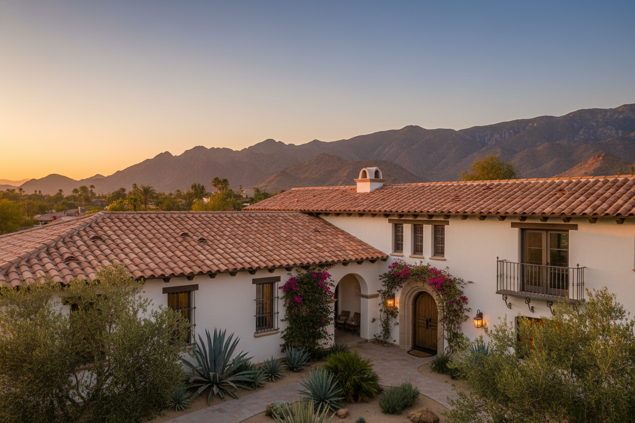 clay tile energy efficient roof on San Jacinto California home