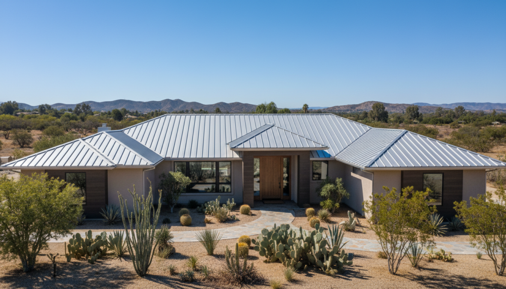 energy efficient metal roof installation on Hemet California home