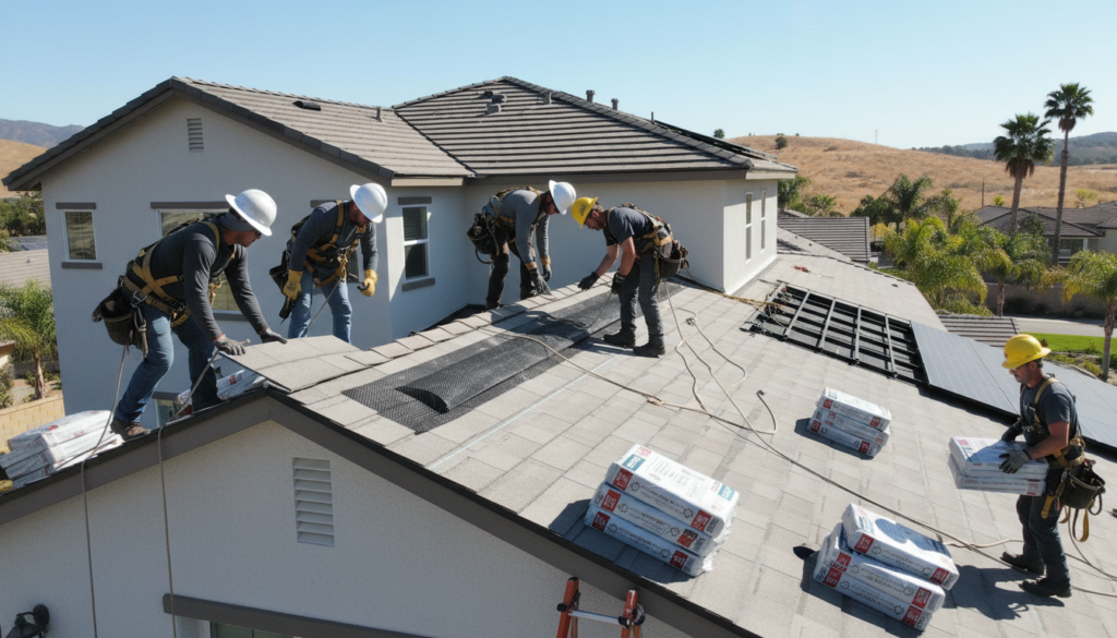 professional installation of energy efficient roofing system with proper ventilation