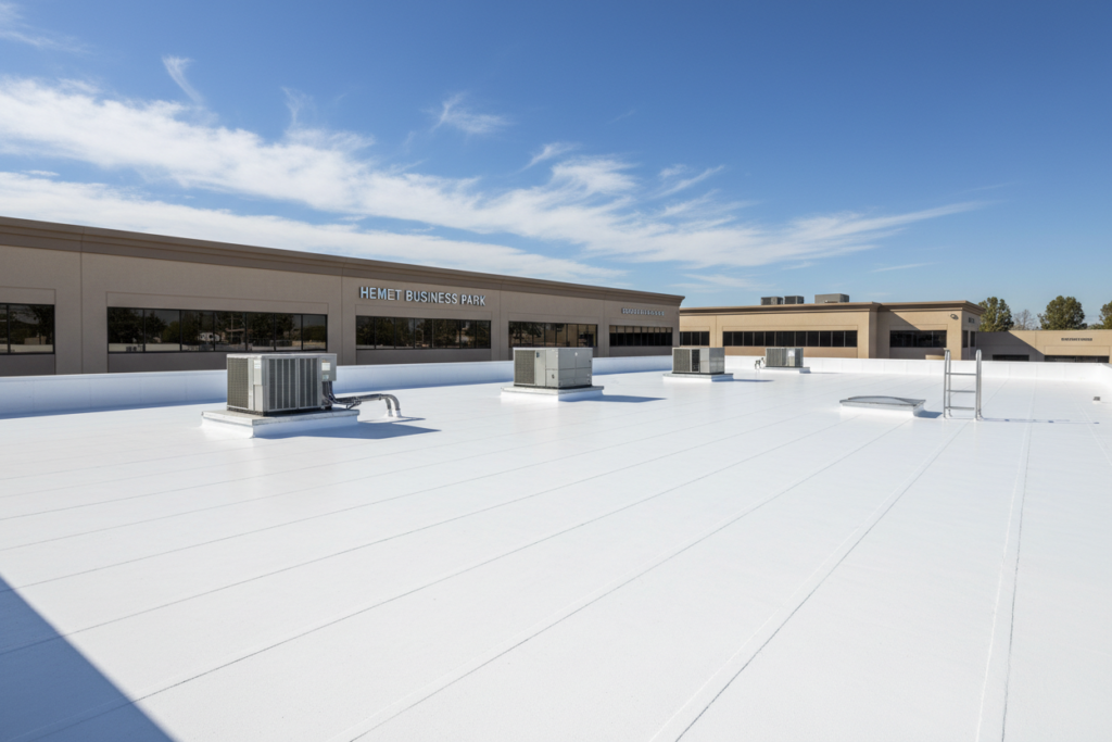 Outer Shield Roofing completed commercial roof project in Hemet