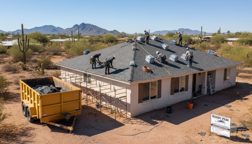 Professional roofing contractors using modern installation techniques