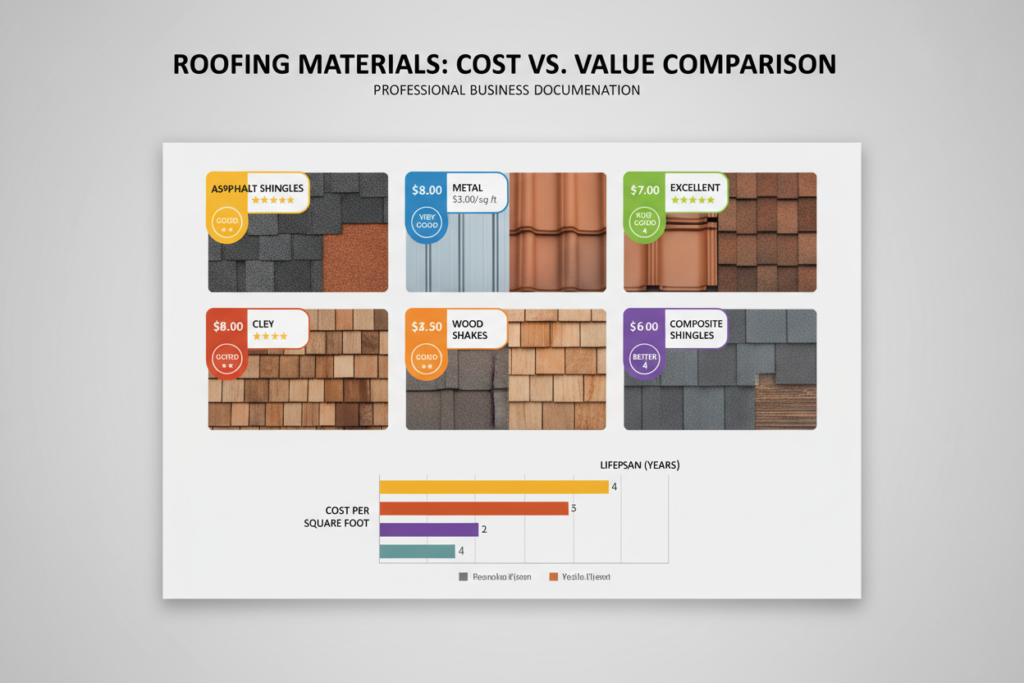 Roofing cost comparison and value analysis for homeowners