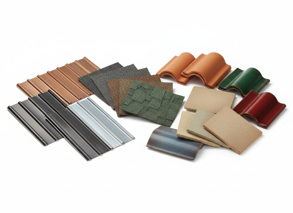 comparison of different roofing materials samples for hot climate conditions