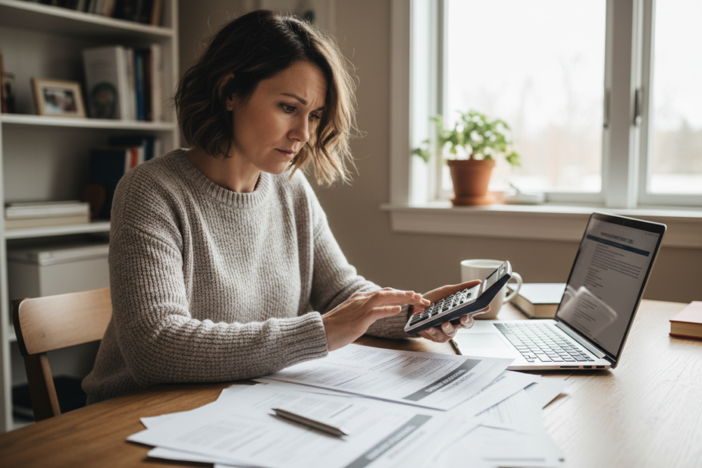 homeowner reviewing insurance policy documents for roof replacement coverage